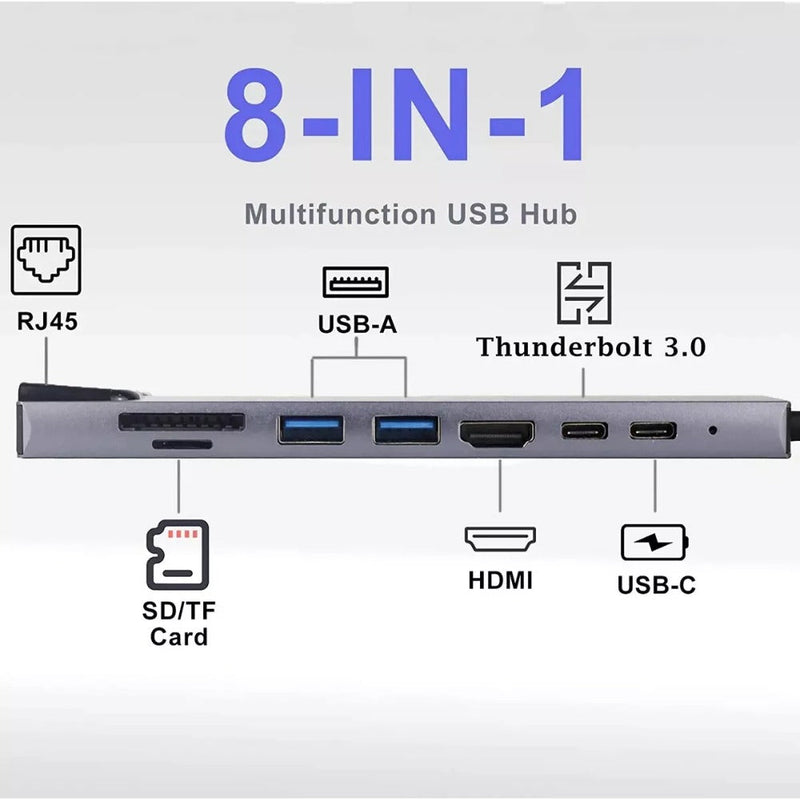 Adaptador Tipo C HDMI 8 En 1